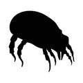 Vector illustration of a house dust mite. Logo, icon, emblem.